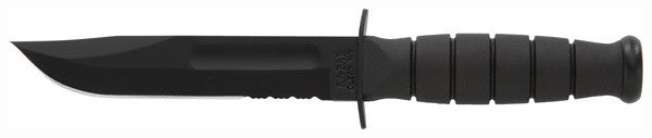 Ka-Bar Short 5.25" Partially Serrated Fixed Blade Knife w/ Plastic Sheath