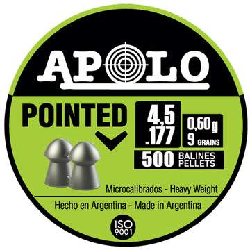 Apolo Pellets Pointed .177 Cal 4.5mm 9gr 500 ct