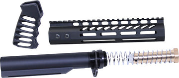 Guntec USA AR-15 9" Pistol Brace Build Kit with Milspec Buffer Tube - Black