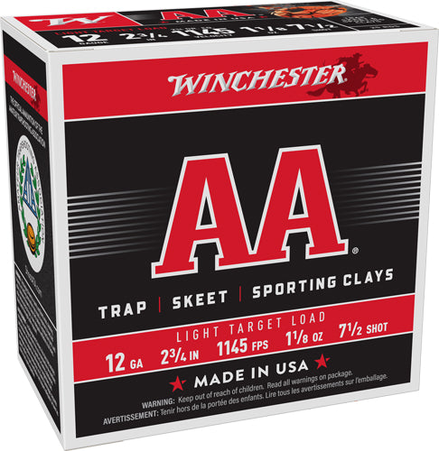 Winchester Ammo AA 12 Gauge 2.75" 1-1/8 oz #7.5 Shot 250 Rd Case