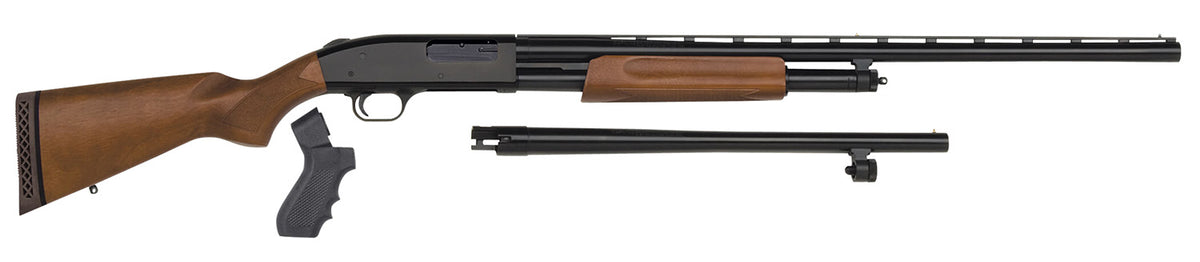 Mossberg 500 Combo 12 Gauge 3" 5+1 Pump-Action Shotgun - 28" VR & 18.5" Cyl Barrels, Blued, Wood