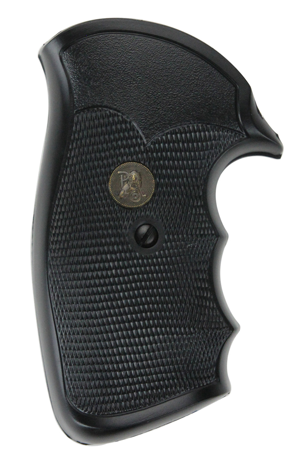 Pachmayr Gripper Pistol Grip w/ Finger Grooves S&W K & L Frame Round Butt - Black Rubber