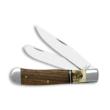 American Buffalo Knife & Tool Roper Laredo Stag Trapper 3.25" 2-Blade Folding Knife