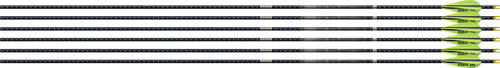 Easton 4mm EMJ Match Grade 340 Carbon Arrows 6-Pack w/ 3" AAE Hybrid Vanes