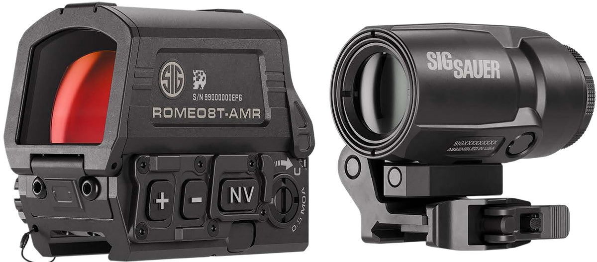 Sig Sauer ROMEO8T-AMR Red Dot & JULIET3T-MICRO 3x Magnifier Combo Kit 40mm QBCD 2.0 Black