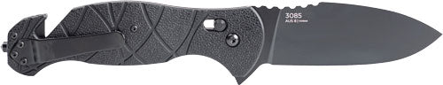 Ka-Bar Coytu Folder 3.5" AUS-8A Drop Point Folding Knife - Black GFN Crossbar Lock w/ Seat Belt Cutter & Glass Breaker