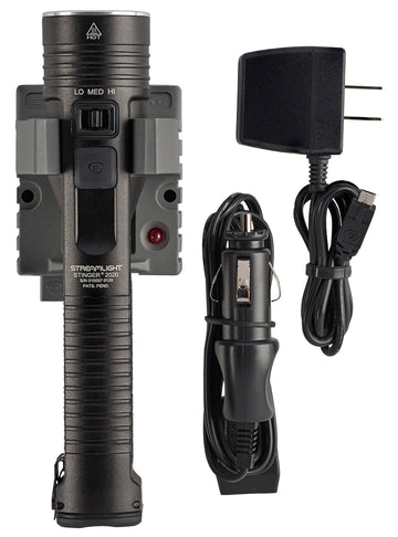 Streamlight Stinger 2020 2000 Lumen Rechargeable LED Flashlight Black w/120V AC/12V DC Charger