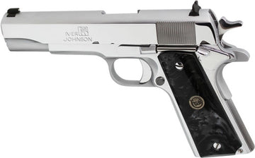 Iver Johnson 1911A1 .38 Super 5" 9+1 Semi-Auto Pistol - Chrome Black Pearl
