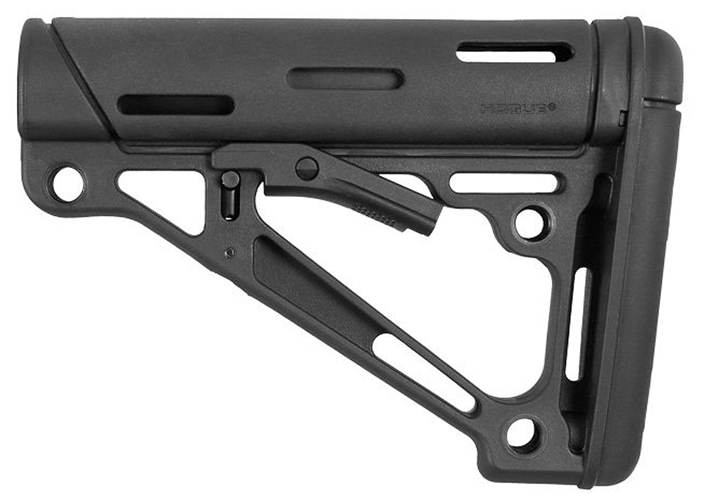 Hogue 15050 OverMolded Collapsible Buttstock Black Rubber for AR-15/M16/M4 - Commercial Tube