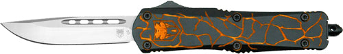 CobraTec Knives FS-3 Medium OTF 3" D2 Fractured Black/Orange Cerakote