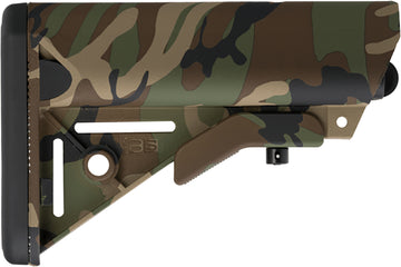 B5 Systems Enhanced SOPMOD AR-15/M4 Mil-Spec Woodland Camo Collapsible Stock