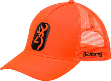 Browning Centerfire Blaze Orange Cap w/Buckmark Patch - Adjustable Snapback