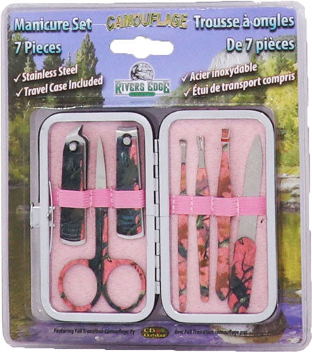 Rivers Edge Women's 7-Piece Manicure Set - Pink Camo