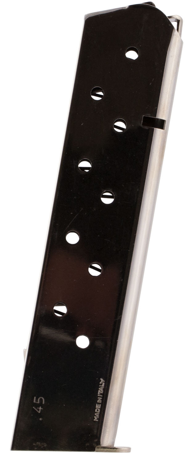 Mec-Gar Magazines 1911 Government 45 ACP 10-Rd Extended Nickel Pistol Magazine