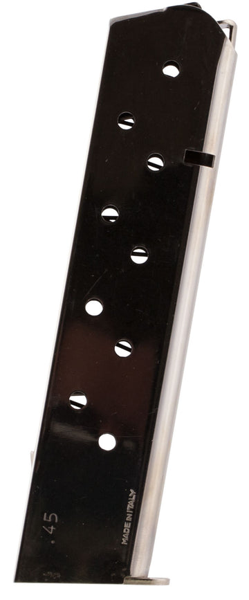 Mec-Gar Magazines 1911 Government 45 ACP 10-Rd Extended Nickel Pistol Magazine