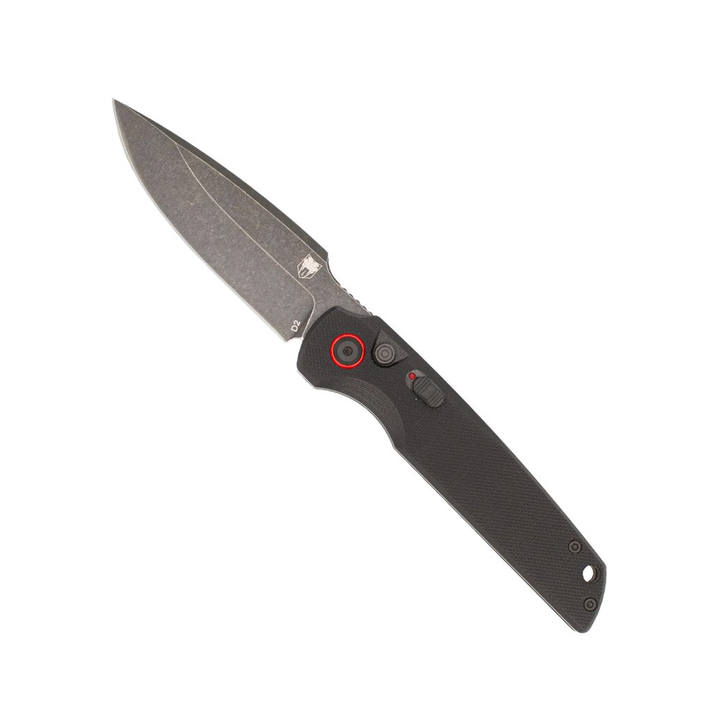 CobraTec Knives Jackal 3.5" D2 Stonewash Black Automatic Folding Knife