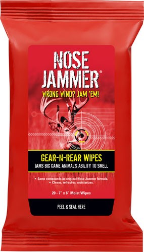 Nose Jammer Gear-N-Rear Field Wipes 7" x 6" 20 Wipes Per Pack