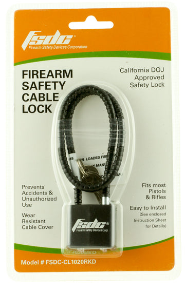 FSDC Regal 15" Coated Cable Gun Lock w/ 2 Keys - CA DOJ Approved