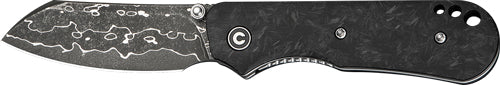 Civivi Knives Crabby 2.7" Damascus Sheepsfoot Liner Lock - Shredded Carbon Fiber Handle