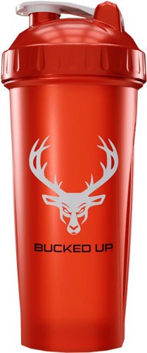 Bucked Up Perfect Shaker Bottle 28oz Red/White BPA-Free