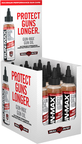 Real Avid Gun-Max Gun Oil 4 oz. Bottle - 12-Piece Display