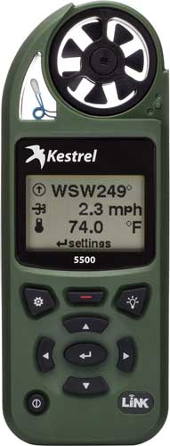 Kestrel Ballistics 5500 LiNK Weather Meter w/ Vane Mount - Olive Drab