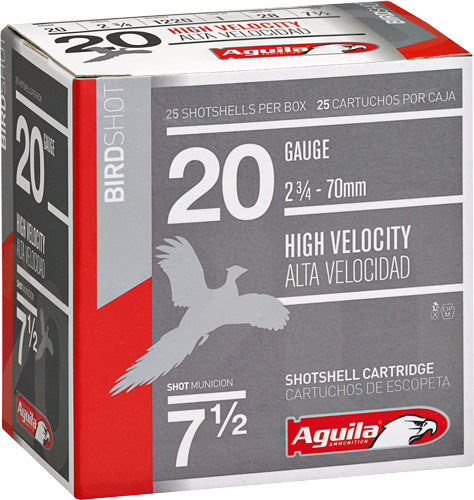 Aguila 20 Gauge 2.75" 1oz #7.5 Shot High Velocity - 250 Round Case