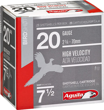 Aguila 20 Gauge 2.75" 1oz #7.5 Shot High Velocity - 250 Round Case