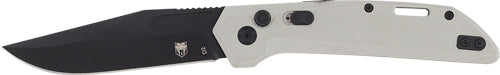 CobraTec Knives Naja 3.5" D2 Side Button Auto Folding Knife - Lunar Grey