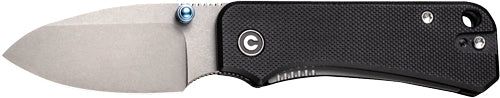 Civivi Knives Baby Banter 2.34" Nitro-V Gray Stonewash Drop Point Folding Knife - Black G10