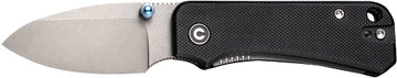 Civivi Knives Baby Banter 2.34" Nitro-V Gray Stonewash Drop Point Folding Knife - Black G10