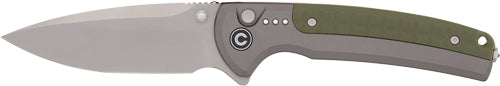 Civivi Knives Sentinel Strike II 3.7" Folding Drop Point Plain Stonewashed Nitro-V - Gray Aluminum Flipper
