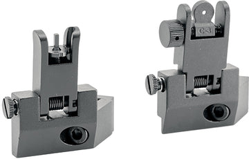 J&E Machine Tech 45 Degree Offset Flip-Up Front/Rear Sight Set Aluminum Black