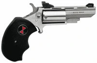 North American Arms Black Widow 22 WMR 2" 5-Shot SAO Mini-Revolver - Stainless, Black Rubber Grip