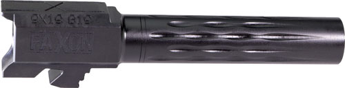 Faxon Firearms Match Series Flame Fluted 9mm Luger 1:10 Twist Barrel for Glock 19 Gen 2-5 - Non-Threaded Black Nitride