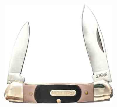 Old Timer Minuteman 2" Clip/Pen Plain Stainless Steel Folding Pocket Knife - Sawcut Delrin Handle