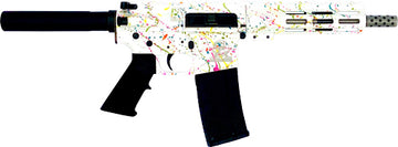 Great Lakes Firearms AR-15 Pistol 223 Wylde 7.5" 30+1 Semi-Auto - Splatter White