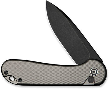Civivi Knives Elementum II 2.96" Nitro-V Folding Pocket Knife - Diamond Pattern Gray Aluminum / Black Stonewash