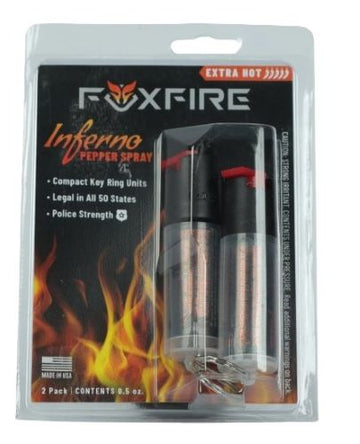 Fox Labs FoxFire Inferno Pepper Spray Twin Pack Keyring 1/2 oz 1.4% MC