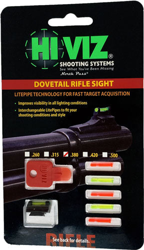 Hiviz DOVM380 Rifle/Muzzleloader Front Sight 3/8" Dovetail .380" Fiber Optic