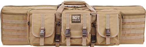 Bulldog BDT Tactical 36" Tan Double Rifle Case - 3 Large Access Pockets