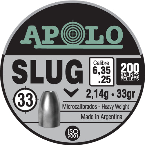 Apolo Pellets Hatsan Apolo Slug .25 Cal 33gr Hollow Point Pellets - 200 ct