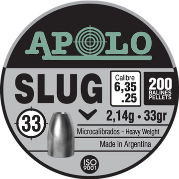 Apolo Pellets Hatsan Apolo Slug .25 Cal 33gr Hollow Point Pellets - 200 ct