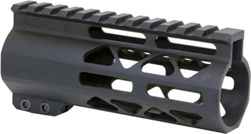 Guntec USA AIR-LOK 5in M-LOK Free Float Handguard w/ Monolithic Top Rail - Anodized Black