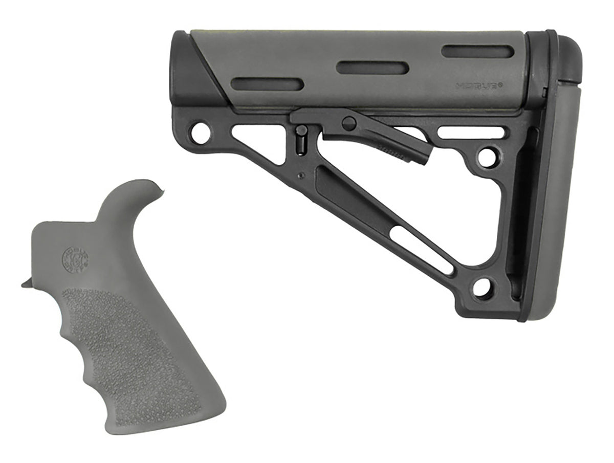 Hogue AR-15/M-16 OverMolded Kit Beavertail Grip & Collapsible Stock - Slate Grey