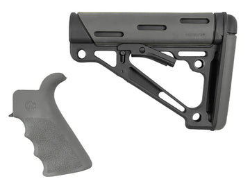 Hogue AR-15/M-16 OverMolded Kit Beavertail Grip & Collapsible Stock - Slate Grey