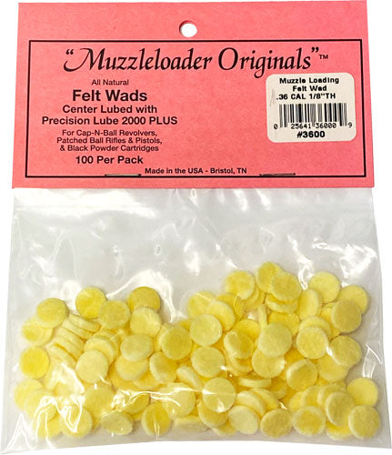 Modern Muzzleloader Original Wonder Wads .36 Cal 100-Pack Cotton Wadding