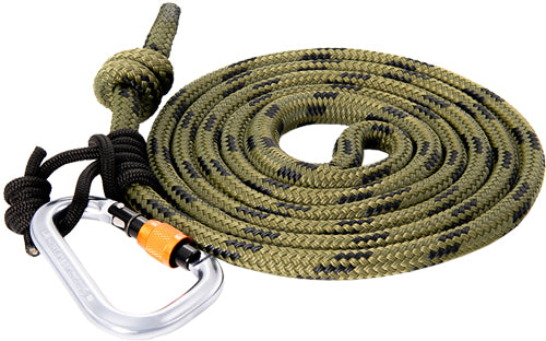 Tethrd 11mm Lineman Belt w/ 2 Carabiners & Prusik Cord - 8 ft Rope