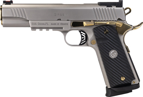 Girsan 1911 Negotiator TALO 38 Super 5" 9+1 Semi-Auto Pistol - Titanium/Gold