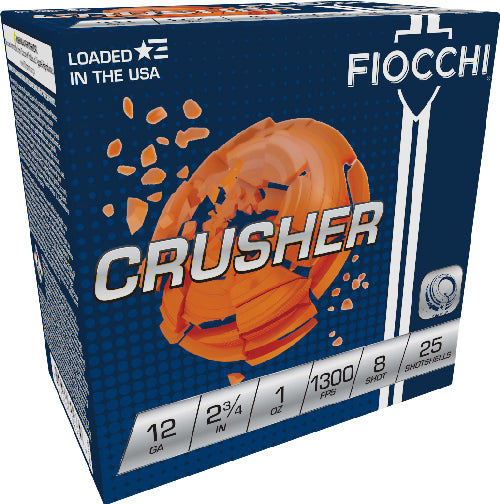 Fiocchi Crusher 12 Gauge 2.75" 1oz #8 Lead Shot 25 Bx/10 Cs